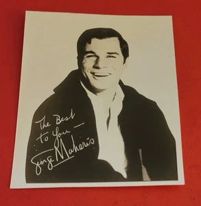 GEORGE MAHARIS Actor 4 by 5 Black & White Publicity Photo Facsimile Signature - Picture 1 of 2