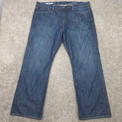 Gap Jeans Mens 40x32 Blue Loose Straight Baggy Comfort Whisker Faded Denim Pants - Image 1 of 4