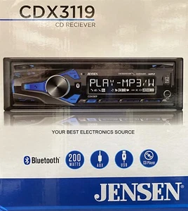 NUOVO Jensen CDX3119 1-DIN ricevitore audio auto AM/FM/CD con Bluetooth - Foto 1 di 3