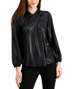 Top de cuello alto estampado Alfani, talla mediana - Imagen 1 de 3