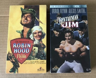 GENTLEMAN JIM/THE ADVENTURES OF ROBIN HOOD - Errol Flynn SEALED VHS!!! - Image 1 of 4