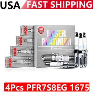 4Pcs PFR7S8EG 1675 Laser Platinum Spark Plug For Audi A4 A5 TT Passat Golf JETTA - Picture 1 of 6