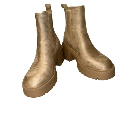 Botas Chelsea Steve Madden tornozelo camurça areia 7 novas sem caixa - Imagem 1 de 4