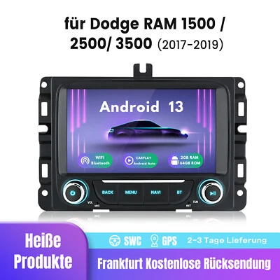 Für Dodge RAM 1500/2500/3500 2017-2019 Carplay Android13 Autoradio GPS NAV 2+64G - Bild 1 von 4