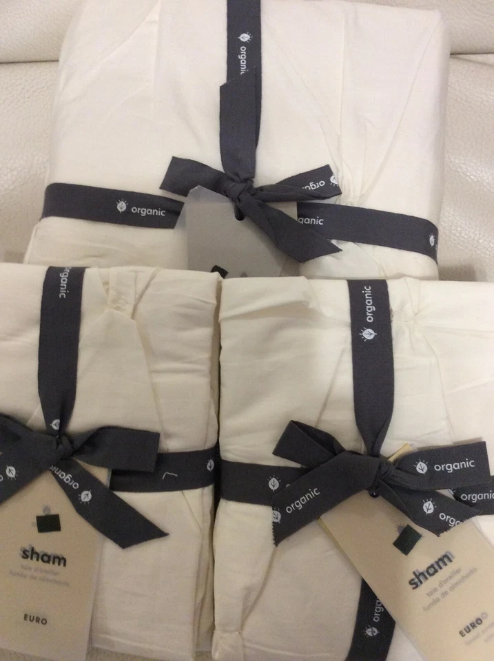 Edredón West Elm Pintuck F/Q y 2 fundas de euro 100 % algodón alabastro marfil ¡NUEVO CON ETIQUETAS! Queen Foto 1 de 1