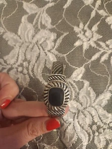 Ladies Elegant Hidden Paved Silvertone Case Cuff Bracelet Works! - Picture 1 of 4