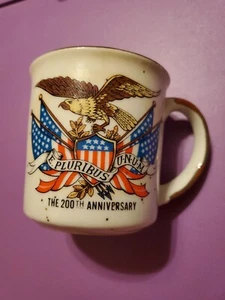 Tazza 200° anniversario E Pluribus Unum Americana America Patriotica Vintage - Foto 1 di 7