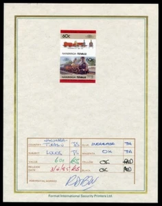 TUVALU RAILWAYS U.S.A. CLASS S LOCOMOTIVE PROGRESSIVE PROOF 1985 - Picture 1 of 3