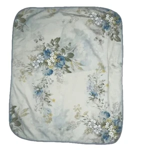 Pair Standard Pillow Sham Martha Stewart Everyday Blue White Floral Sage Yellow - Picture 1 of 10