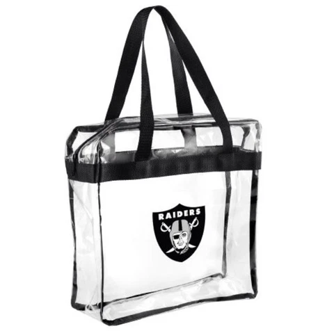 NFL Las Vegas Raiders Clear Zipper Messenger Tote Bag Cover
