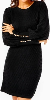 NWT Lilly Pulitzer Jacquetta Sweater Dress Black SIZE SMALL - Image 1 of 4