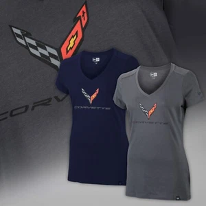 2020 Corvette C8 Womens V-Neck T-Shirt Choose Color 688202 - Picture 1 of 3