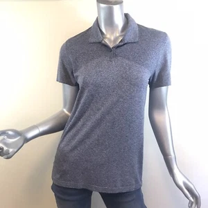 Slazenger Women's Medium Short Sleeve Top Active Polo Collared Shirt Grey Blue - Picture 1 of 11