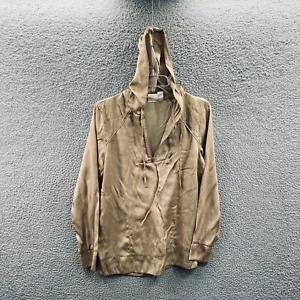 Zenergy Chicos Women Hoodie 0 Small Tan Pullover 1/4 Zip Hooded Sweatshirt - Picture 1 of 11