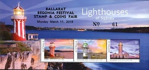 2019 Australia Ballarat Begonia Festival Stamp Fair O/P Mini Sheet No 61 MNH - Bild 1 von 1