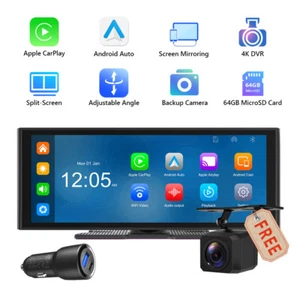 10.2" Touch Screen 4K Portable Wireless Apple CarPlay Android Auto Car Radio WDR - Picture 1 of 18