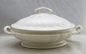 Wm Adams & Sons CERES BLANCO Ironstone Trigo Criado 10" VEGETAL CUBIERTO OVALADO - Imagen 1 de 4