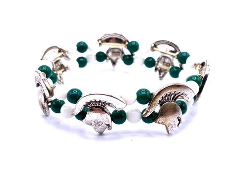 Michigan State University Sparty beaded stretch bracelet Cover