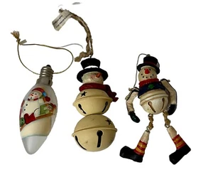 Set Of 3 Various Snowman Christmas Ornaments - Picture 1 of 7