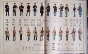 Union und Konföderierte Uniformen berühmter Vintage Bürgerkrieg Druck - Bild 1 von 7