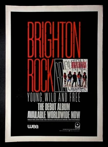 1987 Brighton Rock Young, Wild & Free Debut Album Photo Vintage Print Ad - Picture 1 of 1