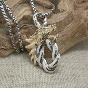 Colgante de plata esterlina y dragón celta de 10 quilates KEITH JACK caja de regalo con cadena de joyas - Imagen 1 de 10