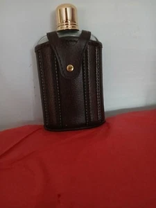 GEBRAUCHTER BRAUNER ECHTLEDER UMWICKELTER FLASCHEN - Bild 1 von 3