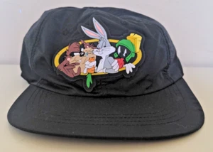 De colección Años 90 Warner Bros Looney Tunes Bugs Marvin Taz Negro Dibujos Animados Snapback Gorra Gorra - Imagen 1 de 5