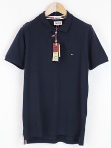Tommy Hilfiger Denim S Hommes T-Shirt Coton Manches Courtes Polo Marine Logo
