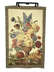 Arazzo da parete italiano Mille Fleur Pensee tessuto a mano su telaio jacquard Belgio - Foto 1 di 12