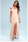 Lulus Song Of Love Blush Pink Off-the-shoulder Maxi Dress Size Xl  Wedding Nwot