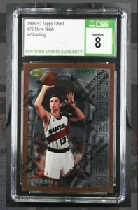 1996 Topps Finest Steve Nash RC Rookie #75 classificato CSG 8 nuovo di zecca/nuovo di zecca - Suns Nets - Foto 1 di 2