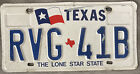 1994 Series Texas License Plate RVG 41B Vintage Embossed The Lone Star State