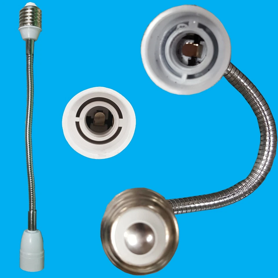 10x E27A E14 300mm Lámpara Flexible Soporte Convertidor Adaptador Bombilla Toma - Imagen 1 de 1