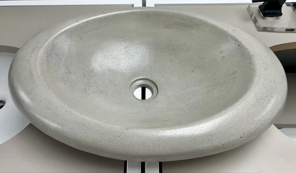 Native Trails NSL2115-A Cuyama 21"Oval Concrete Drop In Bathroom Sink Ash Finish - Image 1 of 3