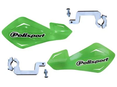 Soportes de aleación protectores de manos verdes Polisport para Kawasaki KLX300 (KLX300R) 03-07 Foto 1 de 2