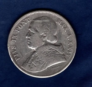 STATO PONTIFICIO 1870 LIRE 5 QUALITA' BB - Picture 1 of 2