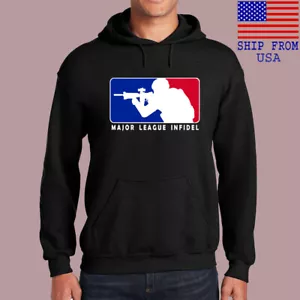Felpa con cappuccio nera MLI Major League logo infedele taglia S-3XL - Foto 1 di 1