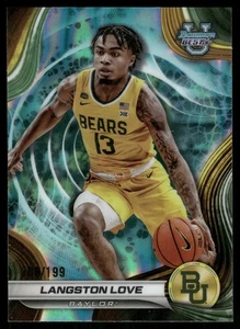 2024-25 Bowman's Best U #50 Langston Love Aqua Lava Refractors Baylor #/199 - Picture 1 of 2