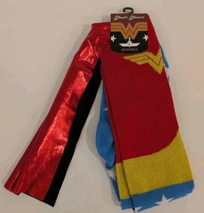 NWT/NEW Bioworld DC Comics Wonder Woman Knee High Socks w/Cape Stars Superheros - Picture 1 of 6
