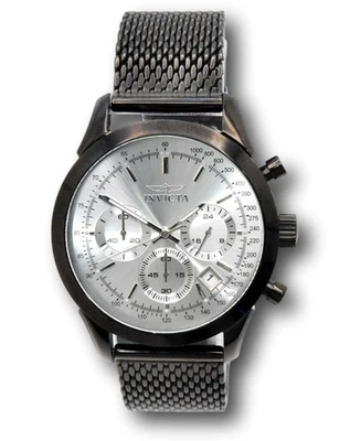 Invicta Aviator Men's 40mm Silver Dial Black Mesh Band Chrono Watch 29607 - image 1 of 4