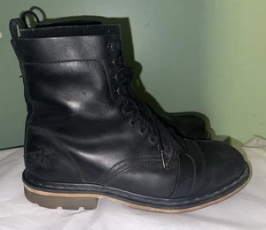 Dr. Martens Pier Black Leather Lace Up Cap Toe Combat Boots Men's US sz 10 - Picture 1 of 11