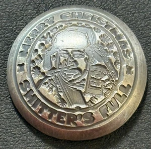 Cerdo salvaje de plata .999 de 1 oz vierte mierdas de vacaciones de Navidad cúpula completa arte redondo - Imagen 1 de 3