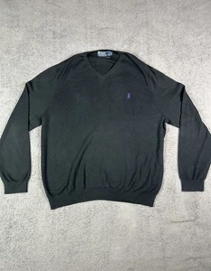 Polo Ralph Lauren Herren Pullover schwarz V-Ausschnitt XXL Pima Baumwolle - Bild 1 von 4