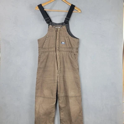 Walls Bib Overalls Youth XL 16/18 Brown Rough Wear Insulated Quilted Duck Canvas - Image 1 of 4