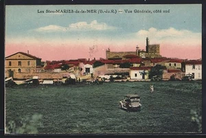 CPA Les Saintes-Maries-de-la-Mer, Vue Générale, côté sud 1927 - Bild 1 von 2