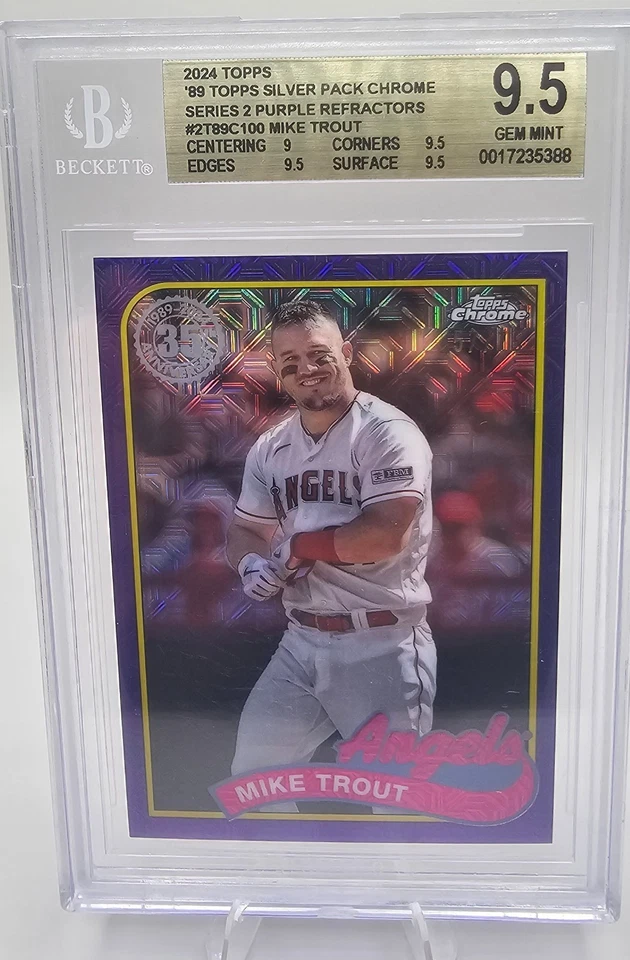 2024 Topps ’89 Silver Pack Chrome Mike Trout Purple Refractor /75 BGS 9.5 Angels - Image 1 of 2
