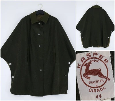Poncho Trachten Mujer XL Talla US 14 EU 44 DIRNDL Verde KASPER Abrigo Country Foto 1 de 4