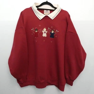 Vintage womens sweater windcheater jumper size 2XL embroidered Christmas Angels - Picture 1 of 9
