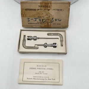 Vintage Robert’s Mfg Co Needle Sternal Puncture Turkel S3-1030 Medical History - Picture 1 of 12